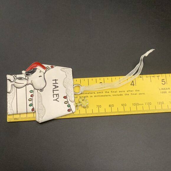 Peanuts Hallmark Snoopy Haley Name Woodstock Doghouse Metal Ornament - Picture 4 of 4